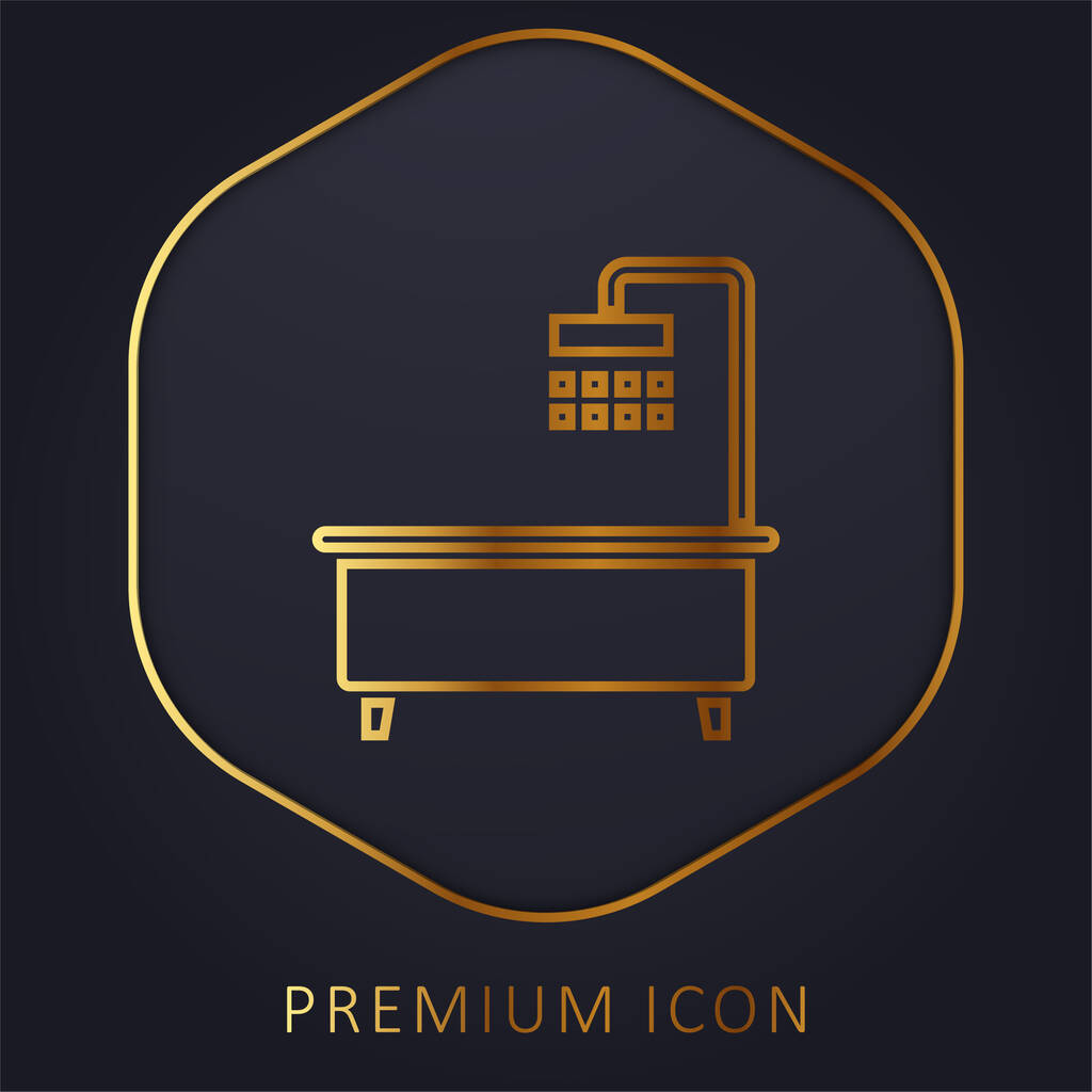 Bathtub golden line premium logo or icon - Vector, Image