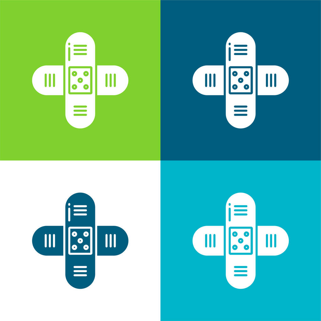 Kötszer Lapos négy szín minimális ikon készlet - Vektor, kép