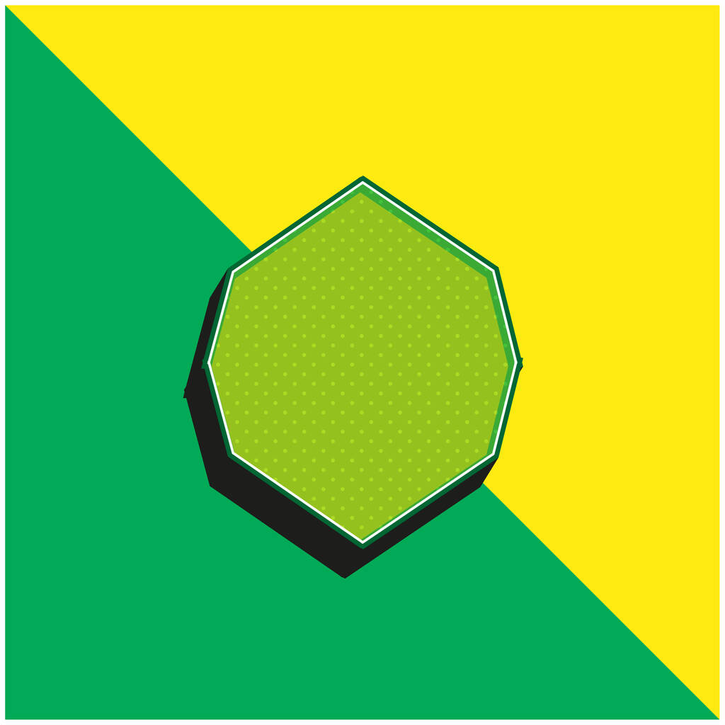 Musta Octagon Shape Vihreä ja keltainen moderni 3d vektori kuvake logo - Vektori, kuva