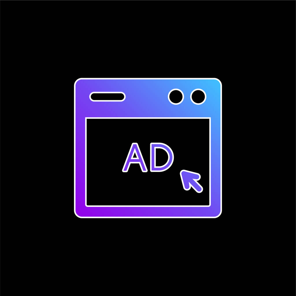 Aplicación icono de vector de gradiente azul AD - Vector, imagen