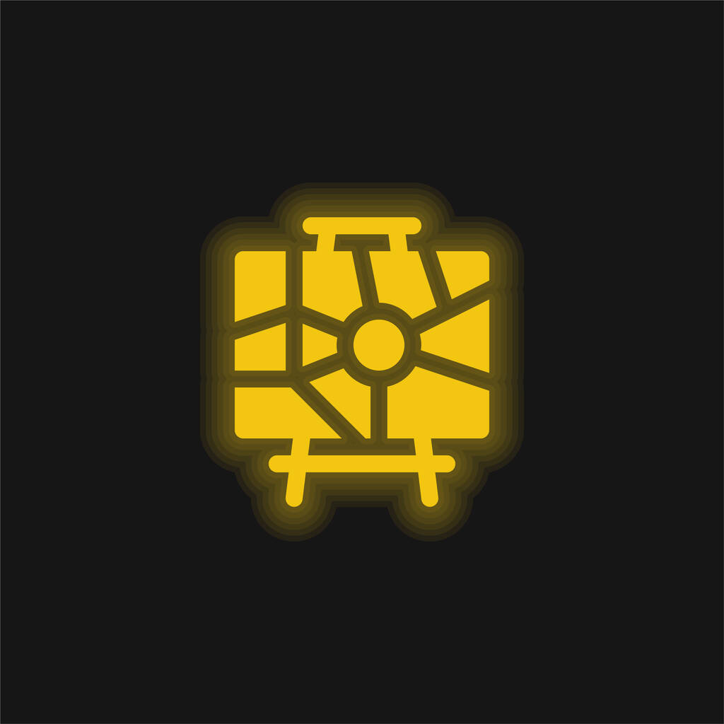 Abstract yellow glowing neon icon - Vector, Image