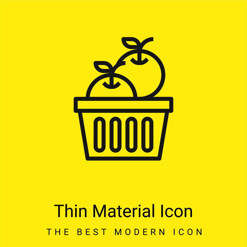 Pommes minime icône matériau jaune vif - Vecteur, image
