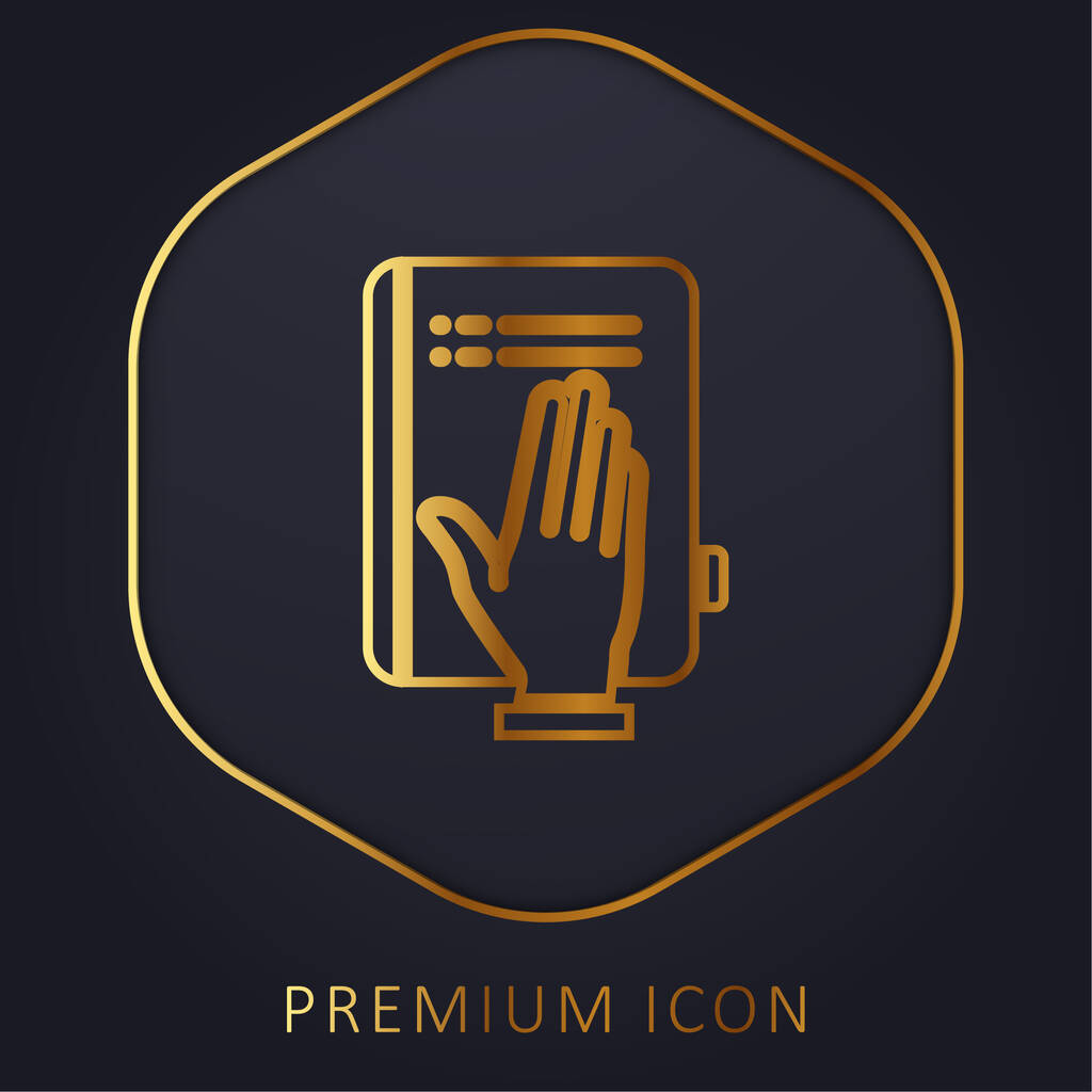 Könyv arany vonal prémium logó vagy ikon - Vektor, kép