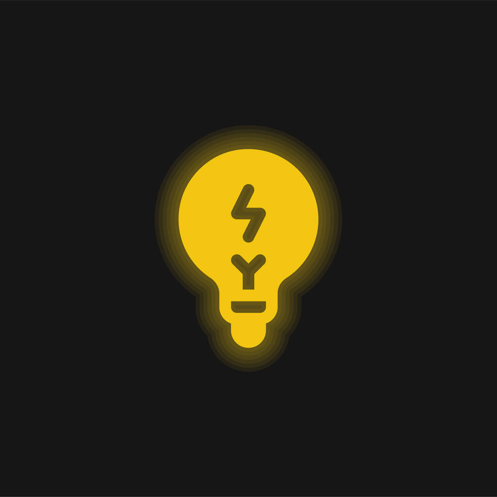 Brainstorming gelbe leuchtende Neon-Ikone - Vektor, Bild