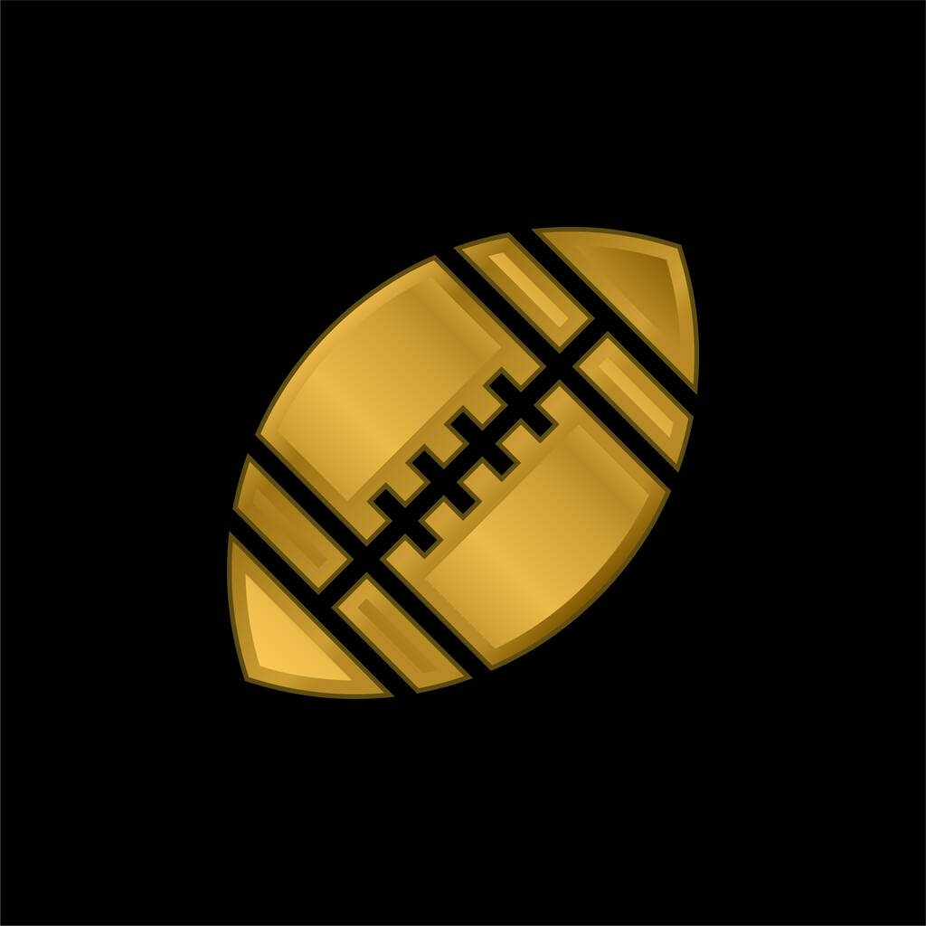 アメリカンフットボールゴールドメッキ金属アイコンまたはロゴベクトル - ベクター画像