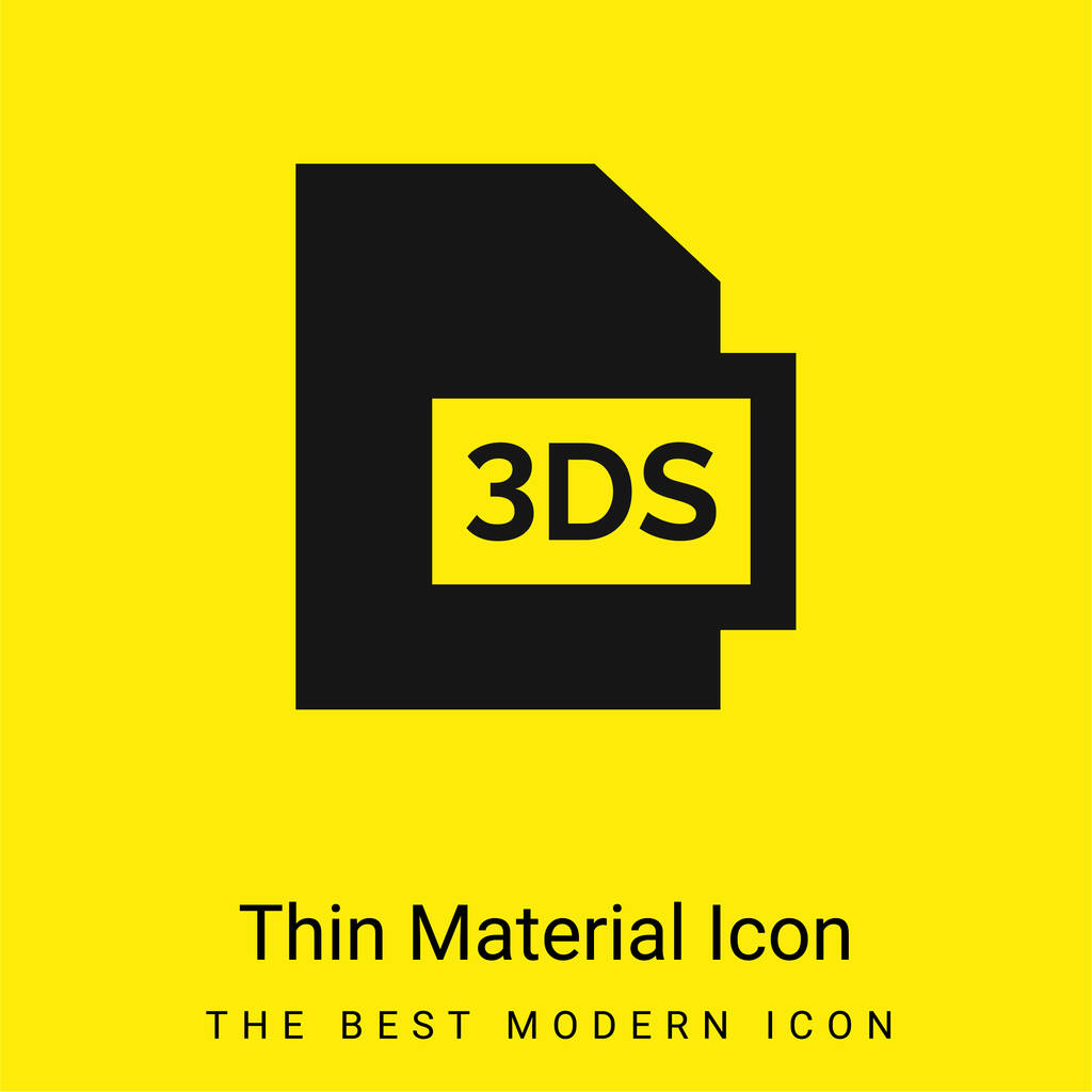 Icône matérielle jaune vif minimale 3ds - Vecteur, image