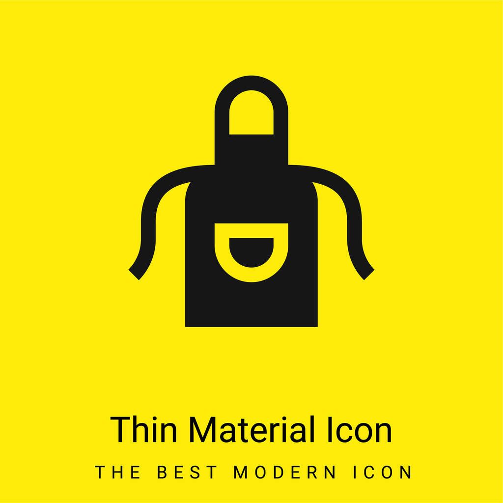 Delantal mínimo icono de material amarillo brillante - Vector, Imagen