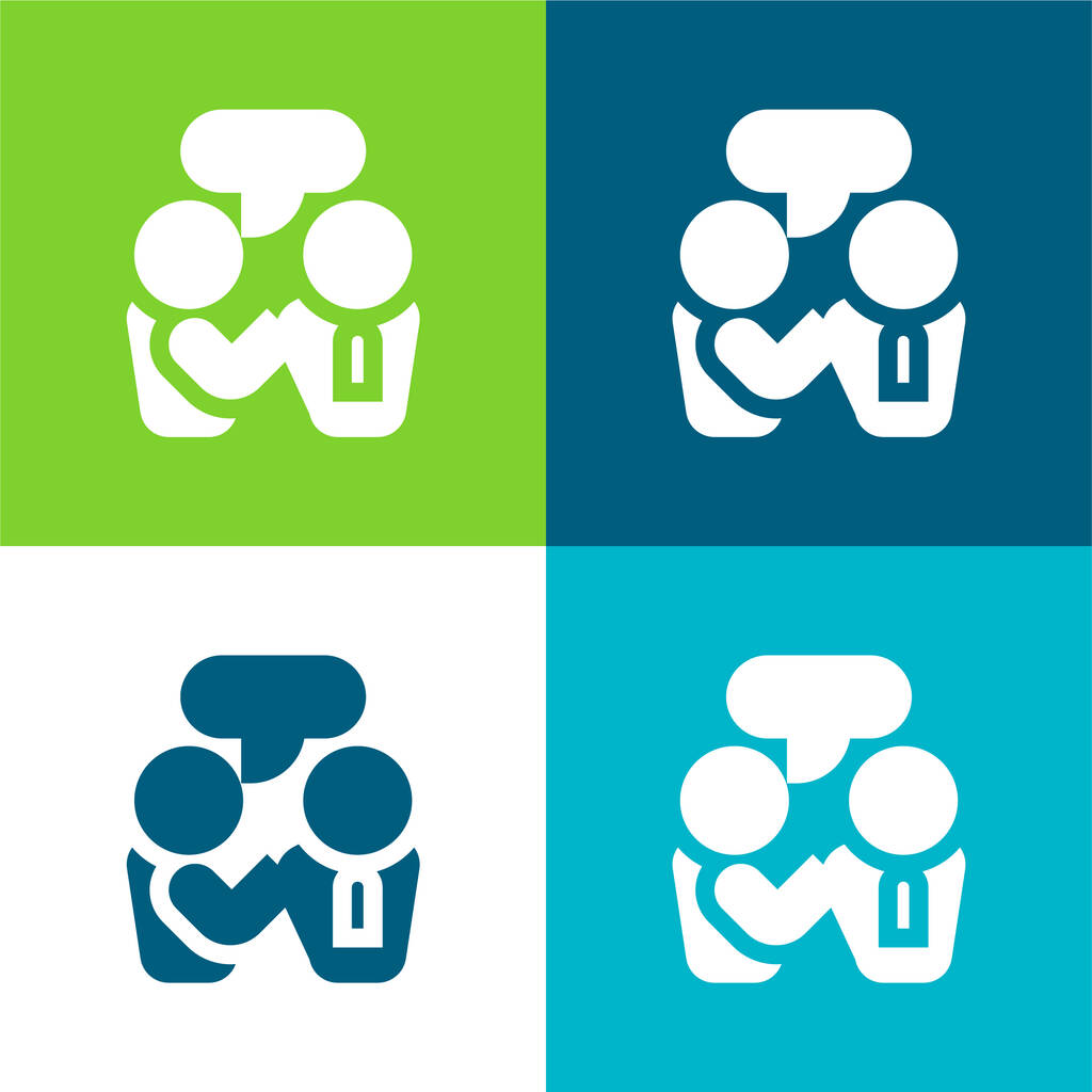 Düh Lapos négy szín minimális ikon készlet - Vektor, kép