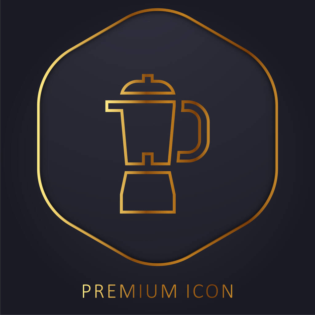 Blender linha dourada logotipo premium ou ícone - Vetor, Imagem
