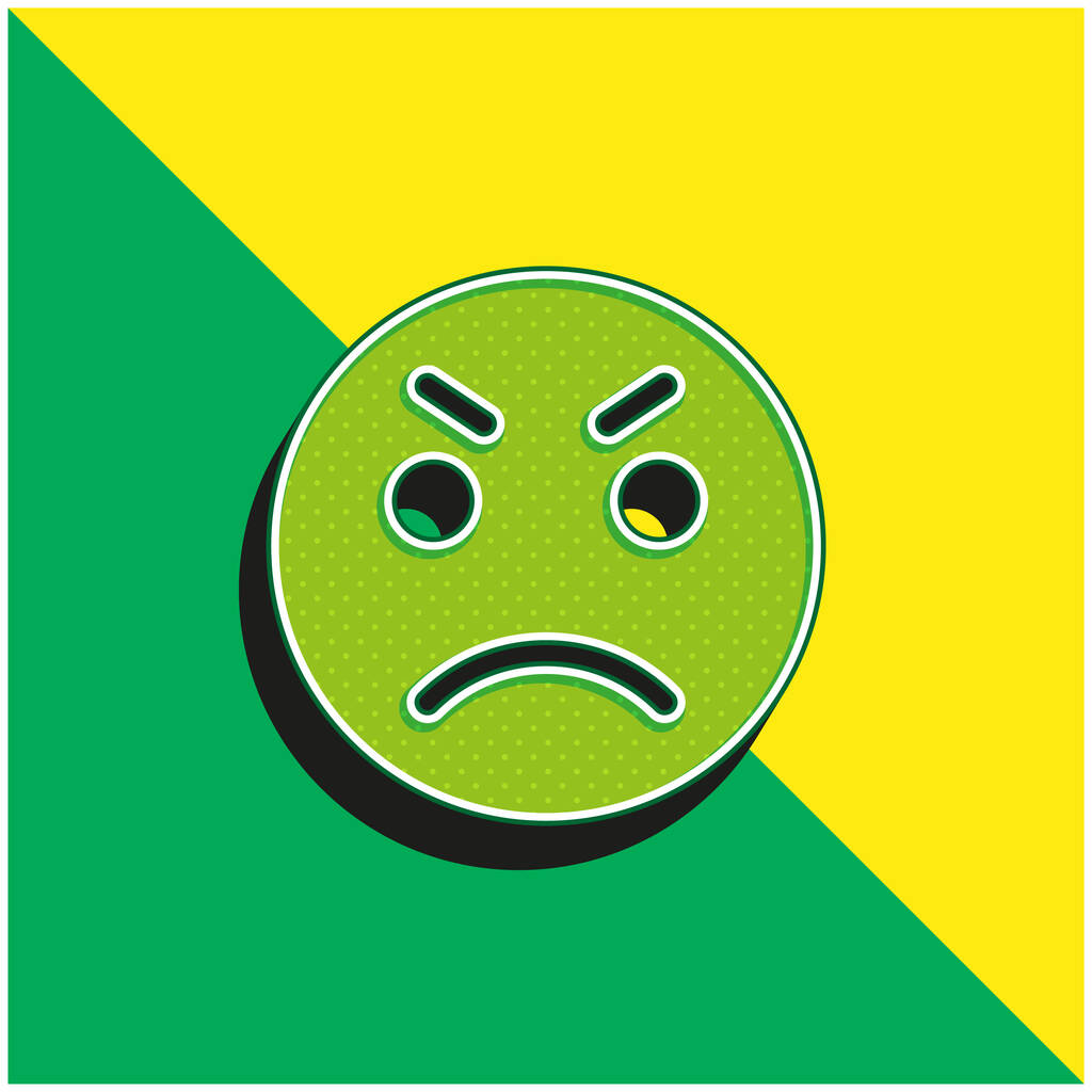 怒りグリーンと黄色の現代的な3Dベクトルアイコンのロゴ - ベクター画像