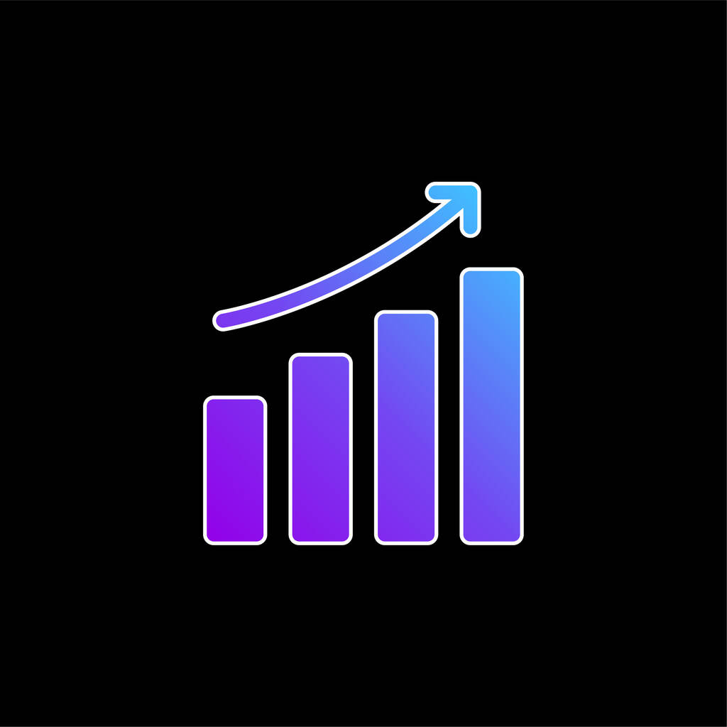 Grafico a barre icona vettoriale gradiente blu - Vettoriali, immagini