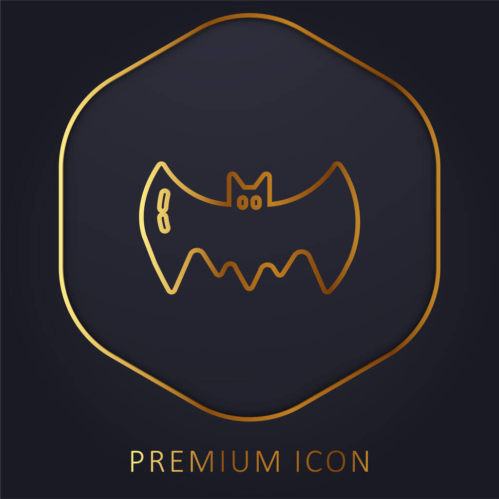 Bat zlatá čára prémie logo nebo ikona - Vektor, obrázek