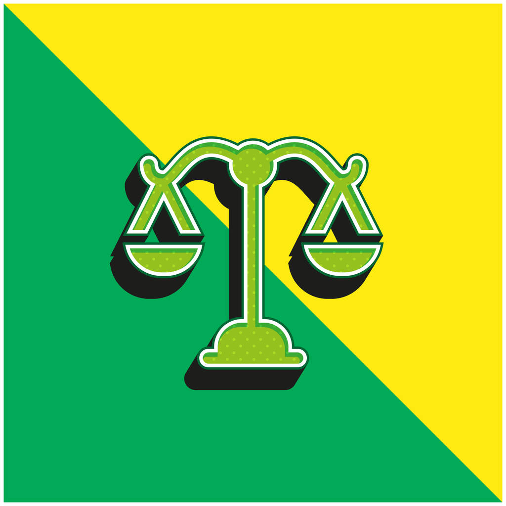 Equilibrio Verde e giallo moderno 3d vettoriale icona logo - Vettoriali, immagini