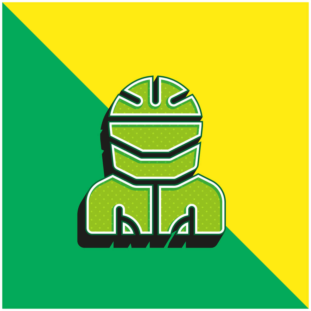 Biker verde y amarillo moderno vector 3d icono del logotipo - Vector, Imagen