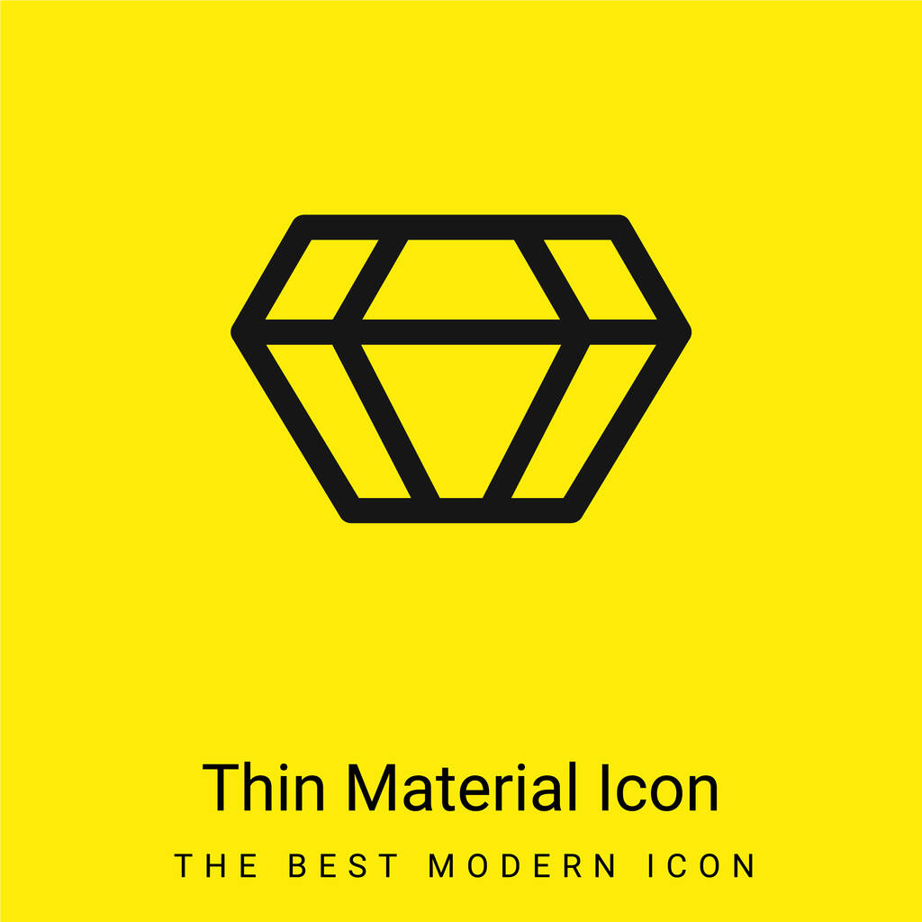 Big Diamond minimal bright yellow material icon - Vector, Image