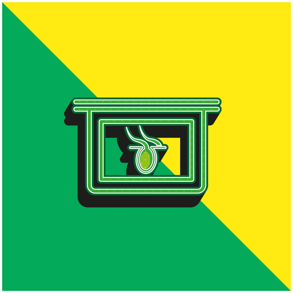 Parte del cuerpo X Ray Visión interna Verde y amarillo moderno vector 3d icono logotipo - Vector, Imagen