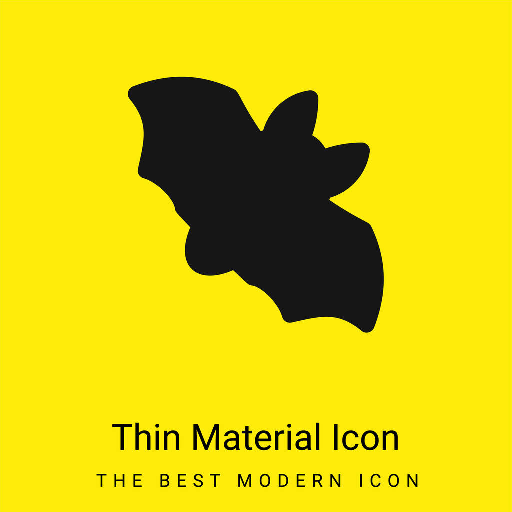 Bat mínimo ícone de material amarelo brilhante - Vetor, Imagem