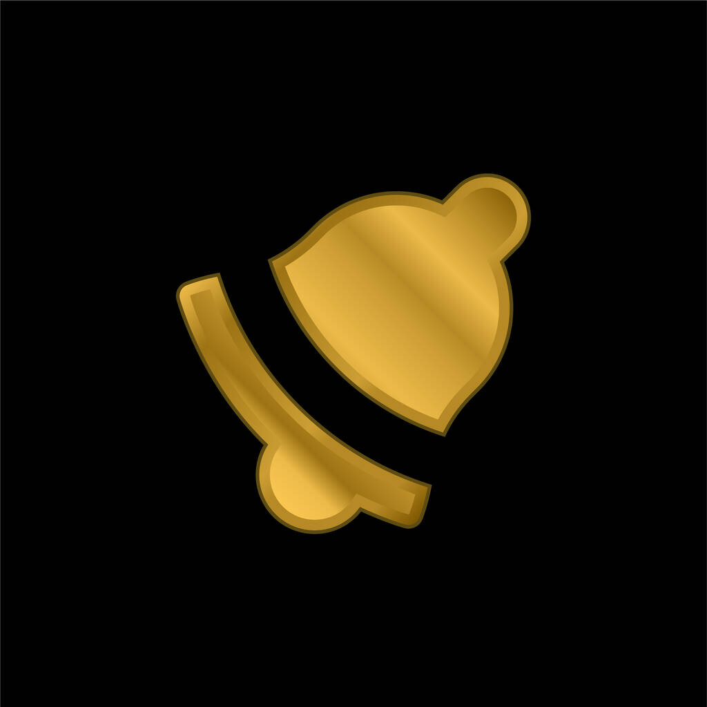 Alerta banhado a ouro ícone metálico ou vetor logotipo - Vetor, Imagem