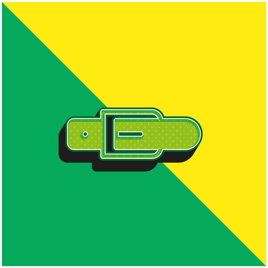 Vyö Vihreä ja keltainen moderni 3d vektori kuvake logo - Vektori, kuva