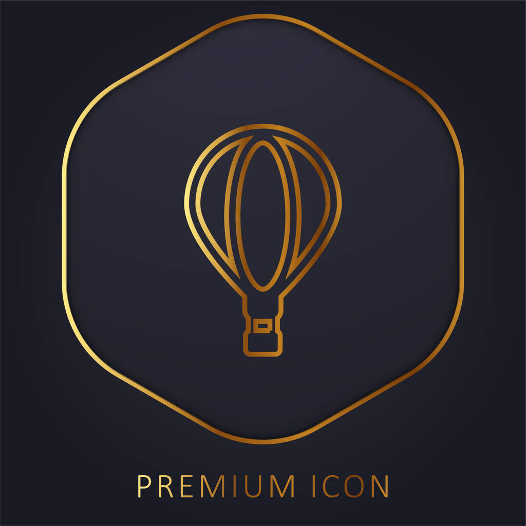 Big Air Balloon zlatá čára prémie logo nebo ikona - Vektor, obrázek