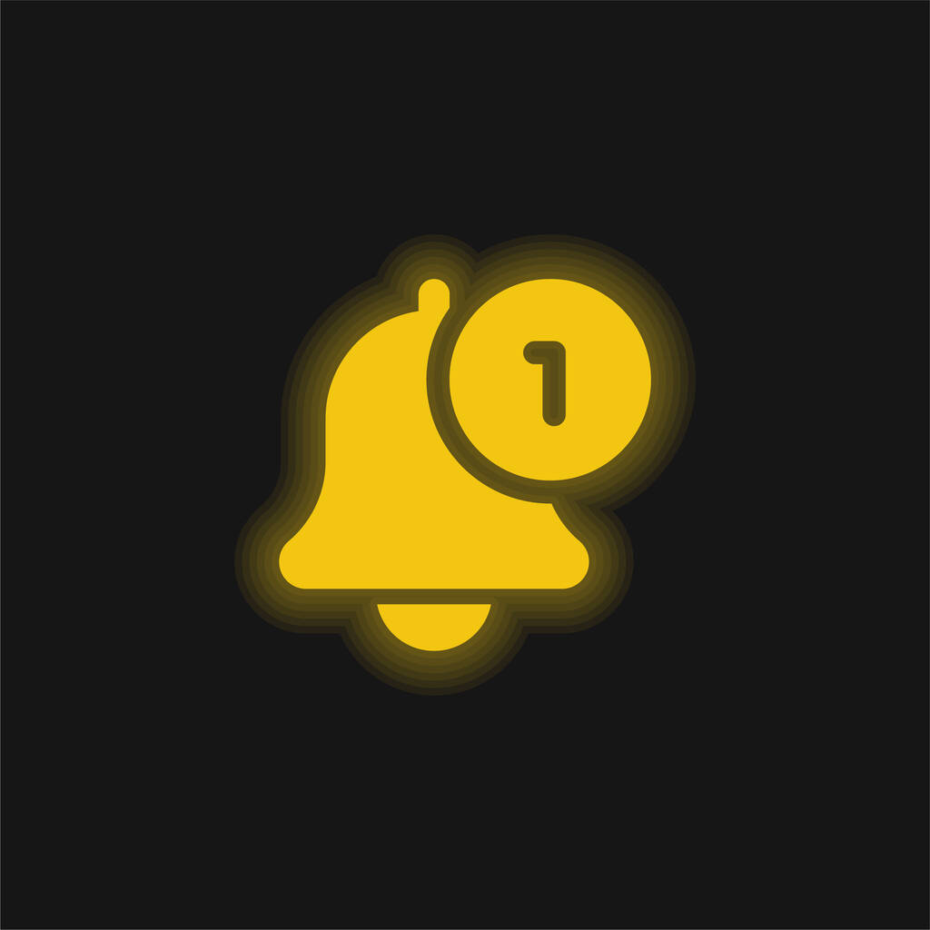 Aktives, gelb leuchtendes Neon-Symbol - Vektor, Bild