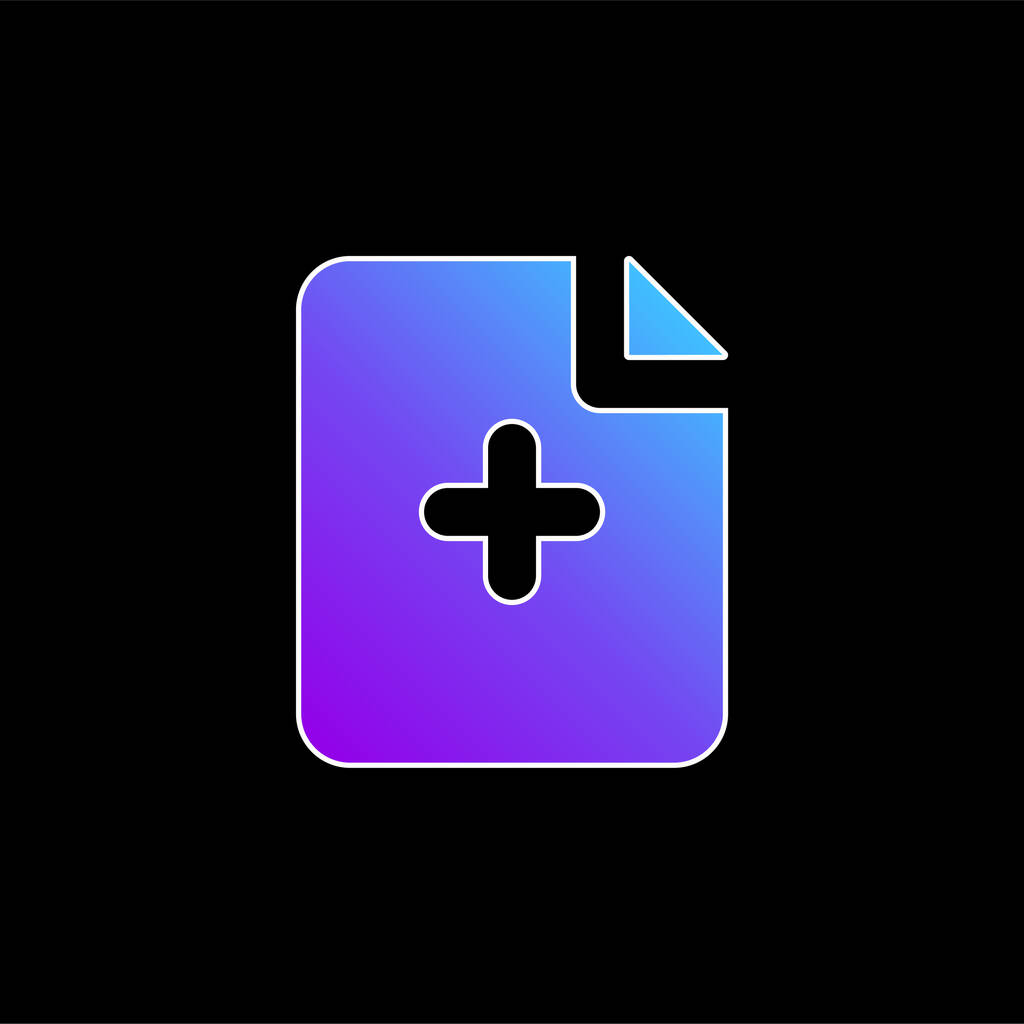 Añadir Archivo azul gradiente icono de vector - Vector, Imagen