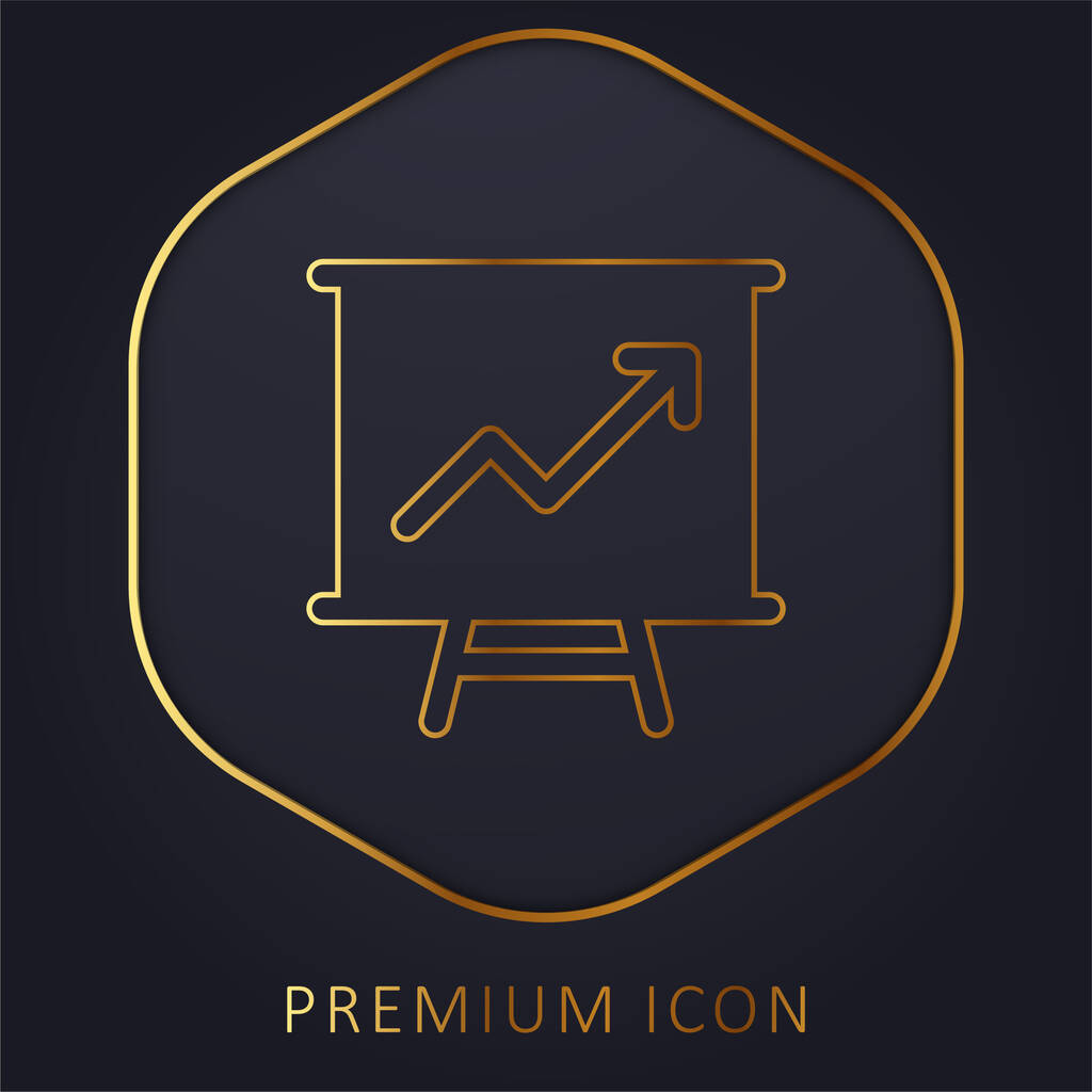 Placa linha dourada logotipo premium ou ícone - Vetor, Imagem
