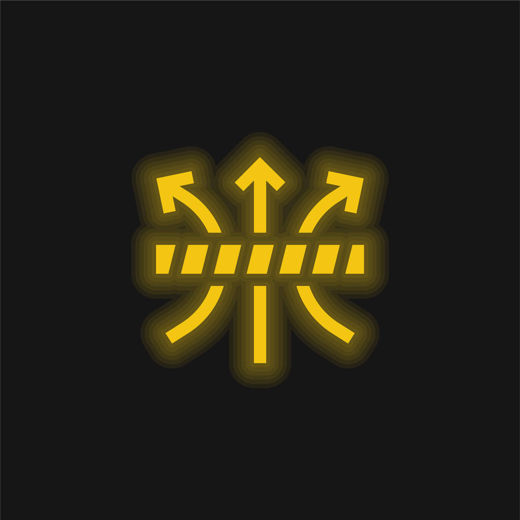 Prodyšná žlutá zářící neonová ikona - Vektor, obrázek