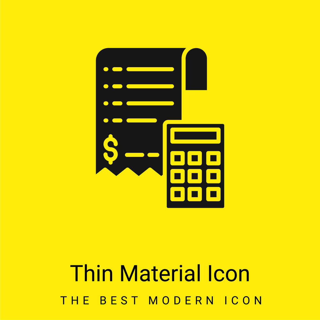 Bill minimal bright yellow material icon - Vector, Image
