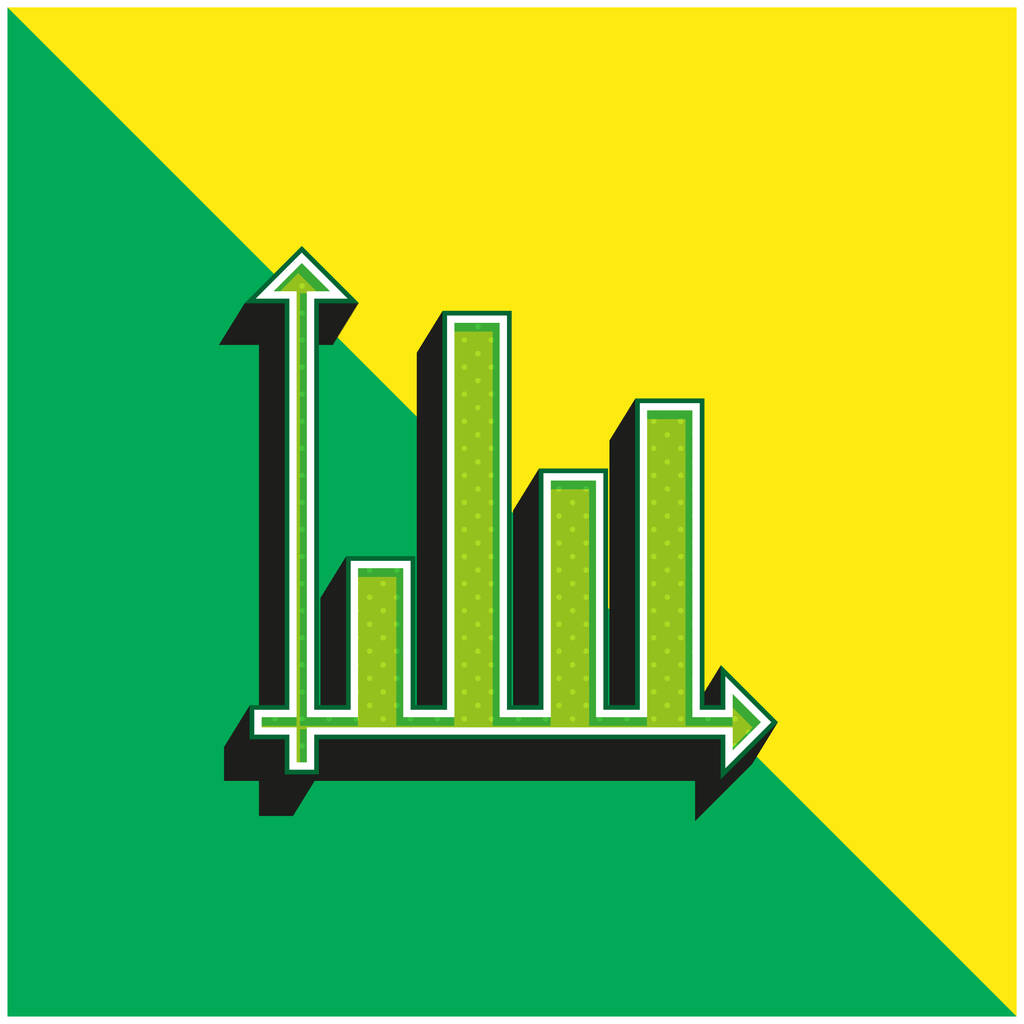 Analyysi Vihreä ja keltainen moderni 3d vektori kuvake logo - Vektori, kuva