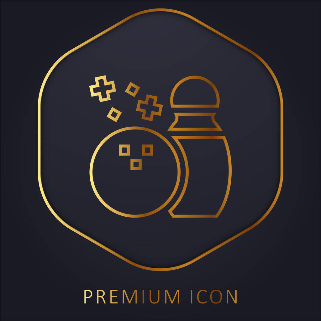Bolos línea de oro logotipo premium o icono - Vector, imagen