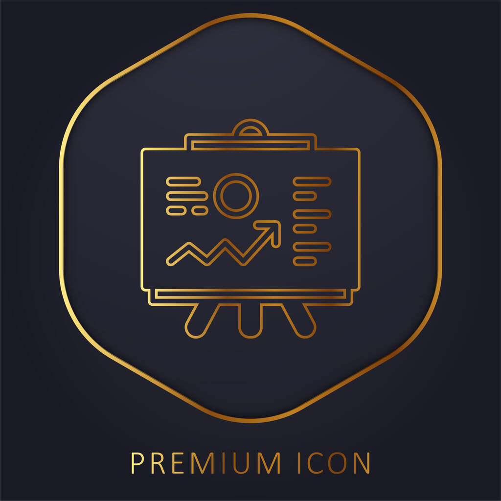 Analytics gouden lijn premium logo of pictogram - Vector, afbeelding