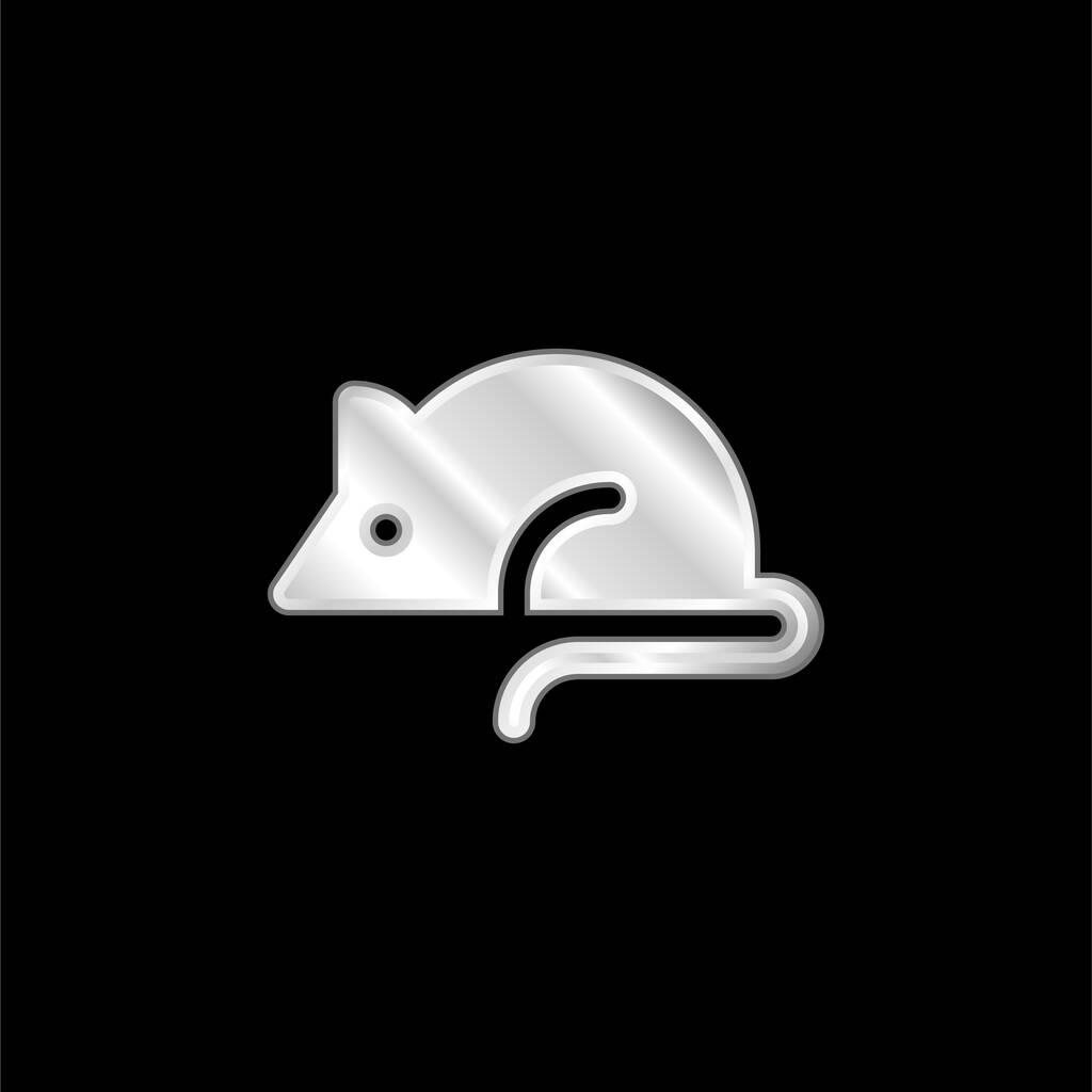 Testování na zvířatech stříbrná metalická ikona - Vektor, obrázek