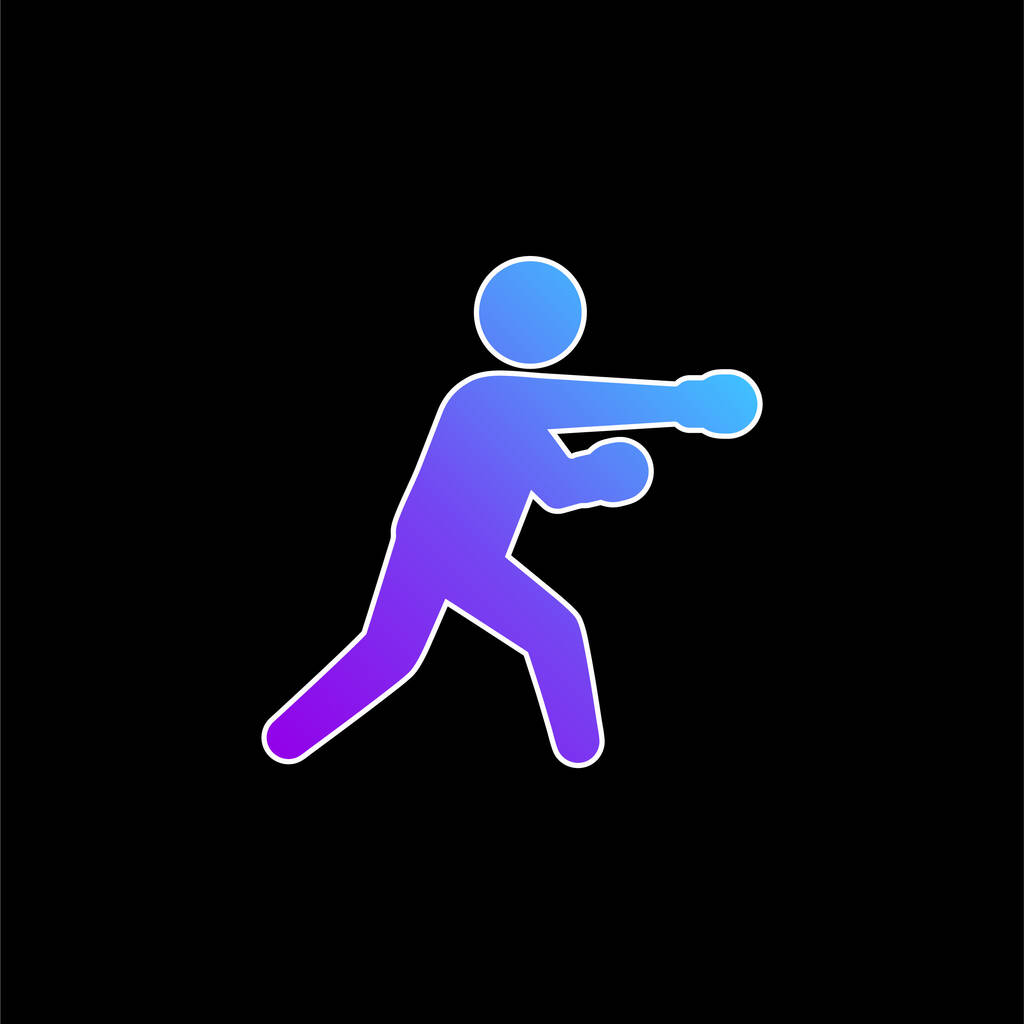 Boxing Fighter blue gradient vector icon - Vector, Image
