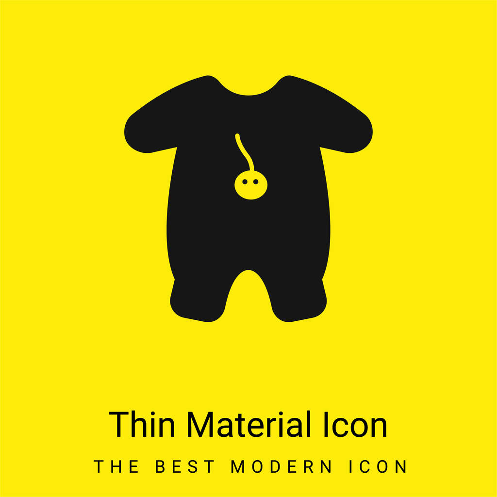 Traje de bebé con diseño de dibujos animados mínimo icono de material amarillo brillante - Vector, Imagen