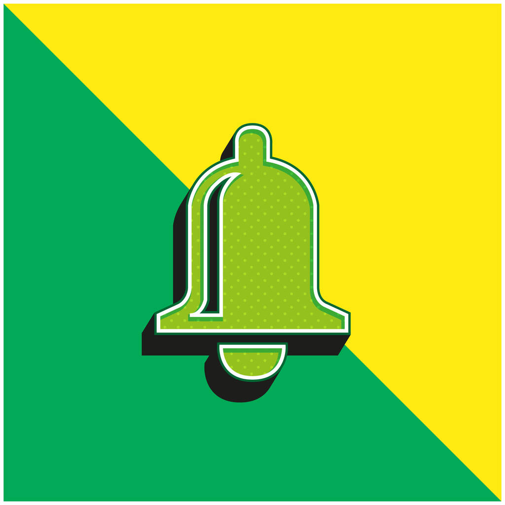 Bell Green and yellow modern 3d vector icon logo - Vector, Image