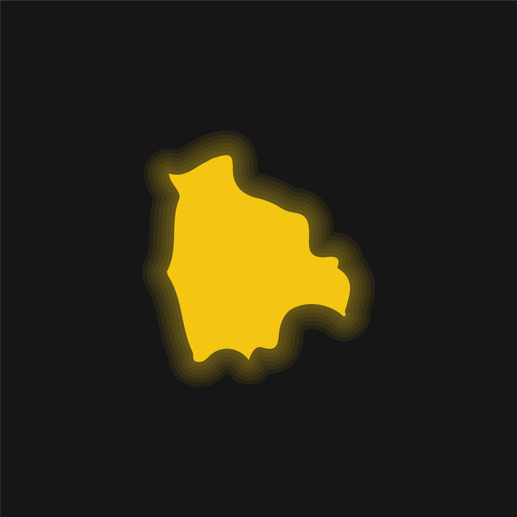 Bolivia geel gloeiend neon icoon - Vector, afbeelding