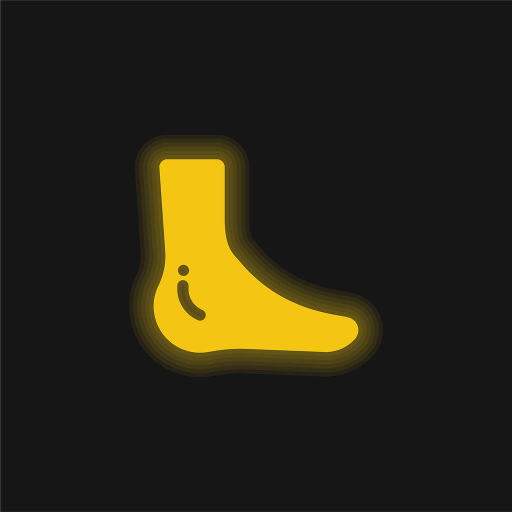 Icona fluorescente gialla alla alla caviglia - Vettoriali, immagini