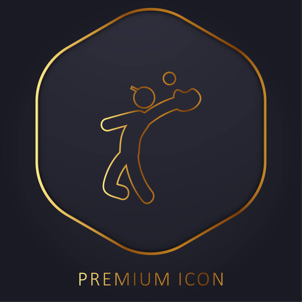 Honkbal vanger gouden lijn premium logo of pictogram - Vector, afbeelding