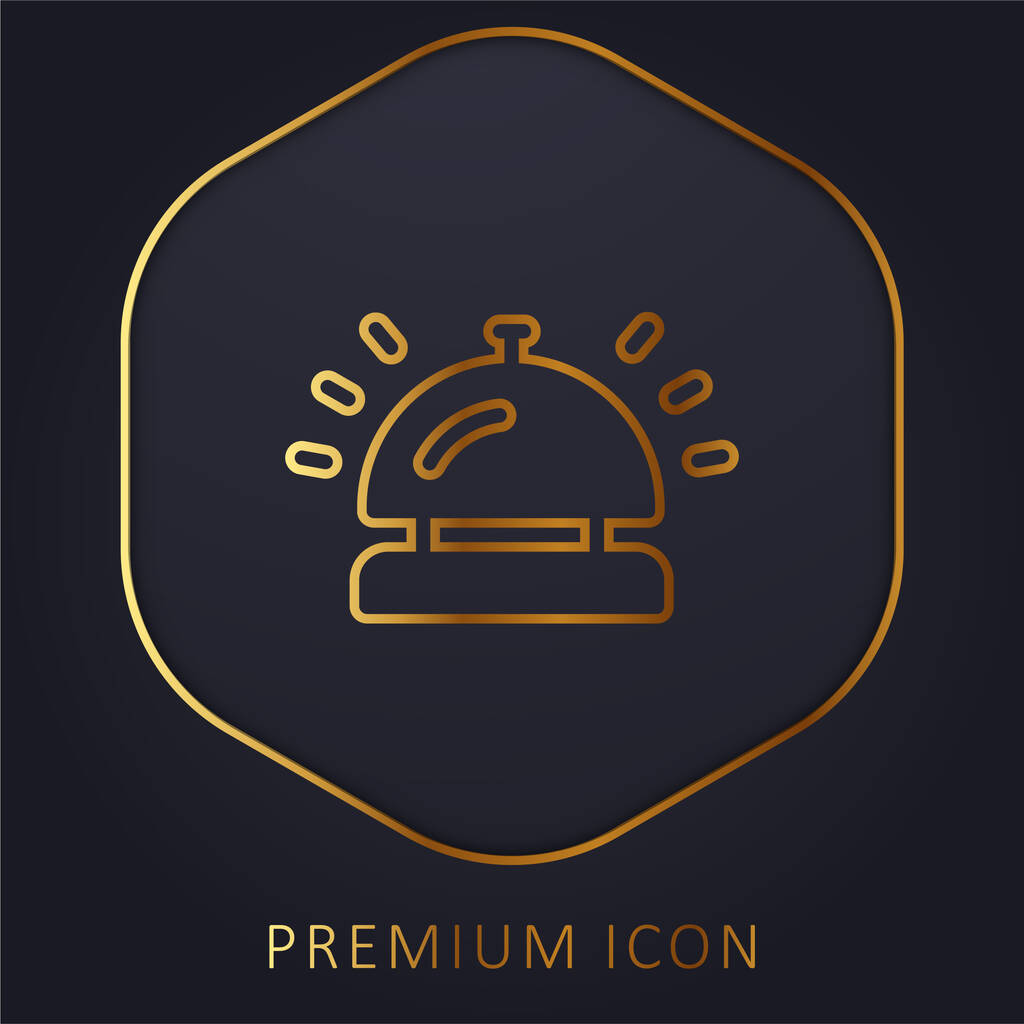 Bell złota linia logo premium lub ikona - Wektor, obraz