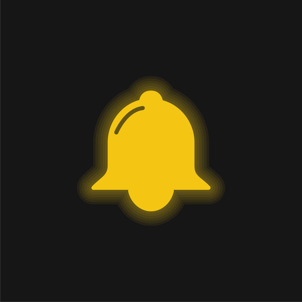 Bell Black Kształt żółty świecący neon ikona - Wektor, obraz