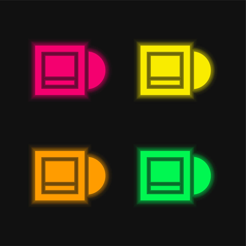 Albüm parlayan dört renk neon vektör simgesi - Vektör, Görsel