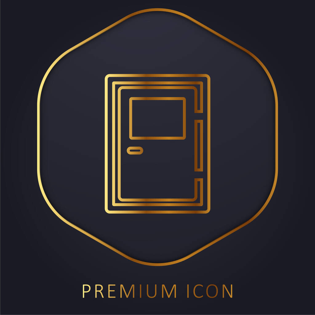 Velké dveře zlatá čára prémie logo nebo ikona - Vektor, obrázek