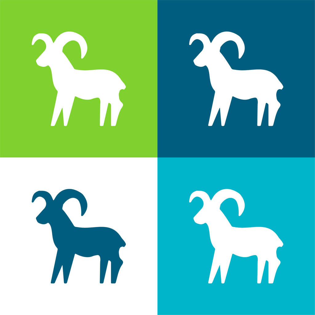 Beran Podepsat byt čtyři barvy minimální ikona nastavena - Vektor, obrázek