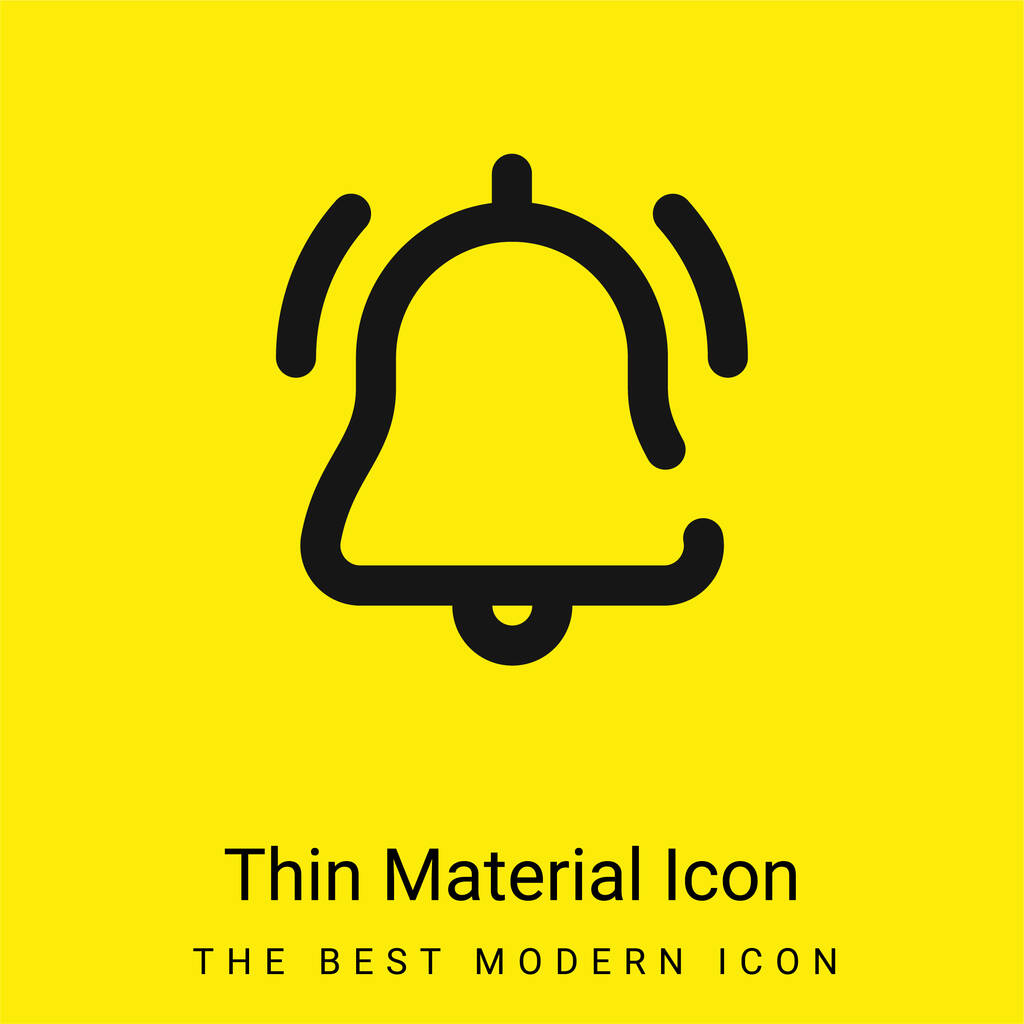 Alarme minimale icône de matériau jaune vif - Vecteur, image