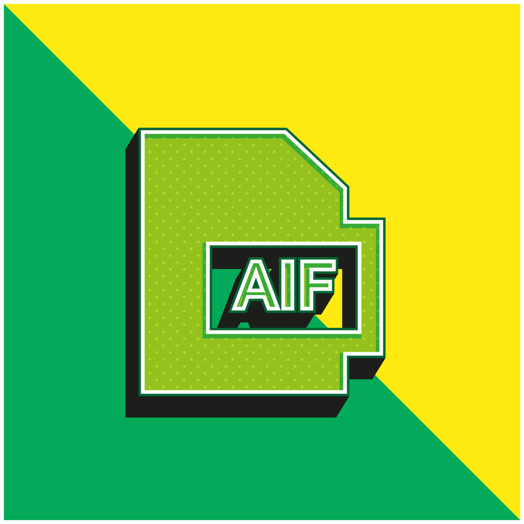 Aif Green and yellow modern 3d vector icon logo - Vector, Image