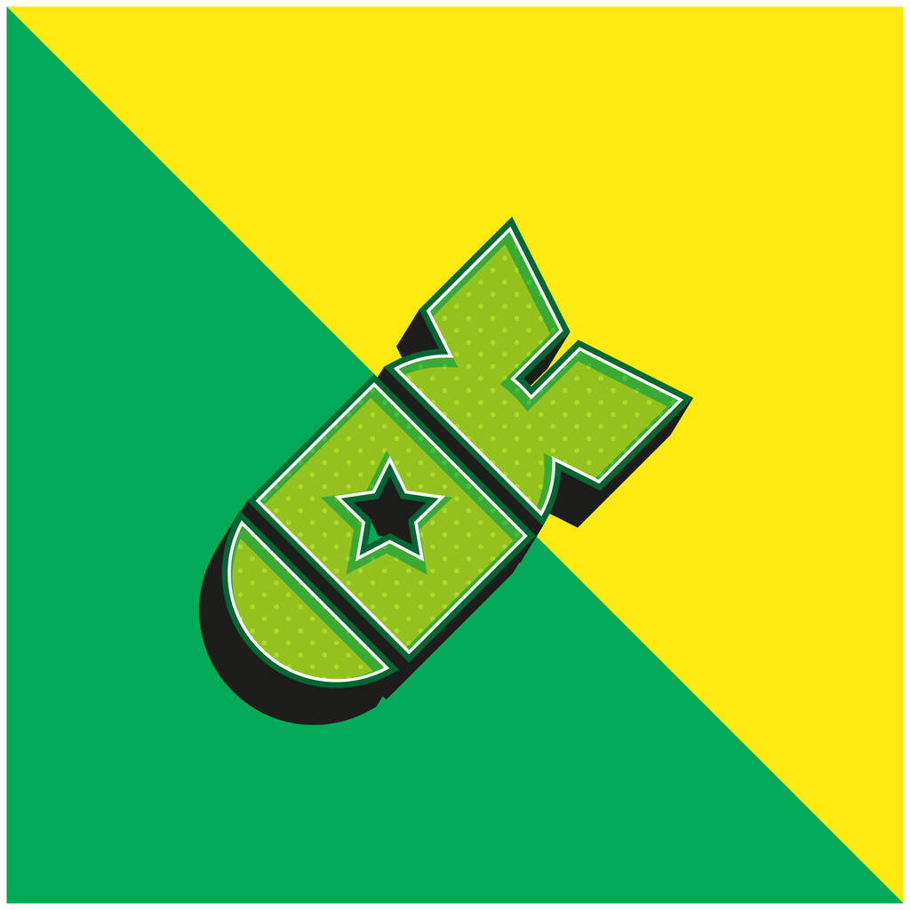 Bomba verde e amarelo moderno logotipo vetor 3d ícone - Vetor, Imagem