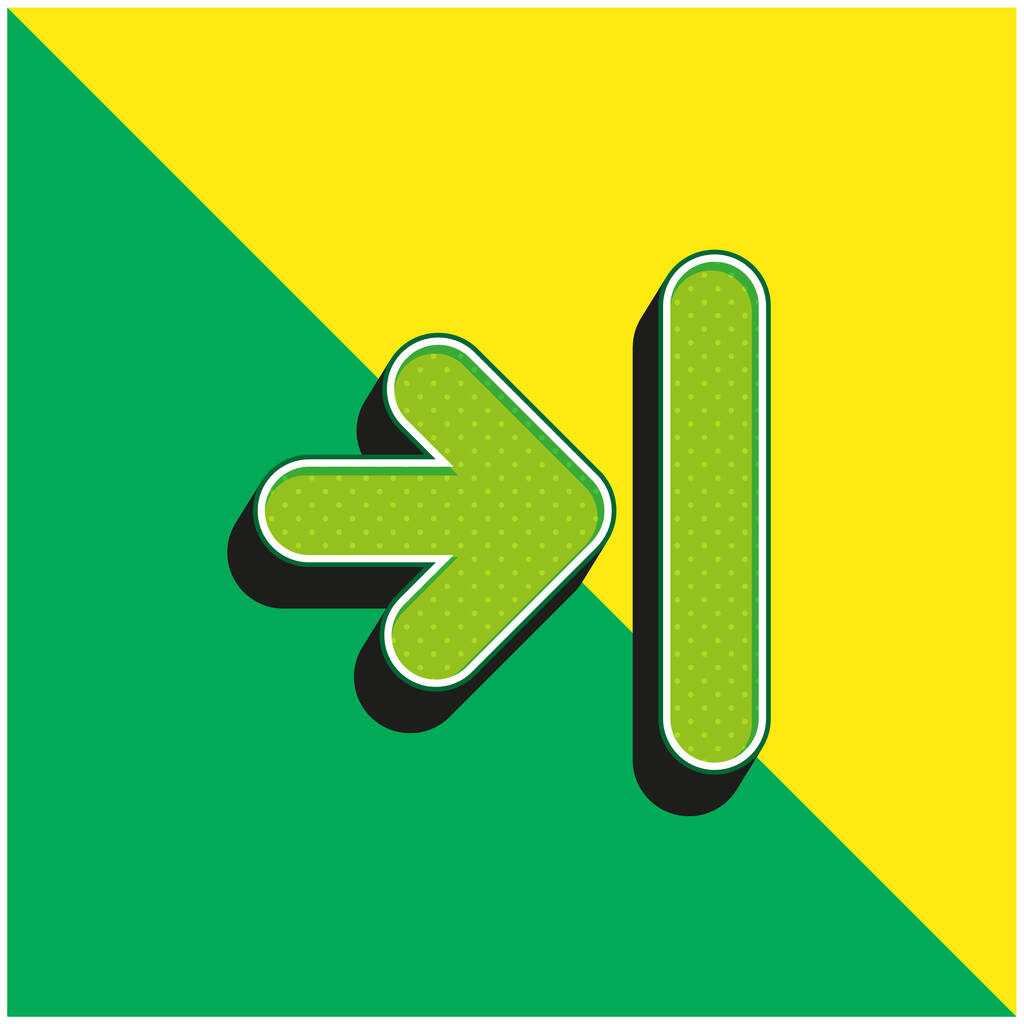 Arrow To Last Track Green and yellow modern 3d vector icon logo - Vector, Image