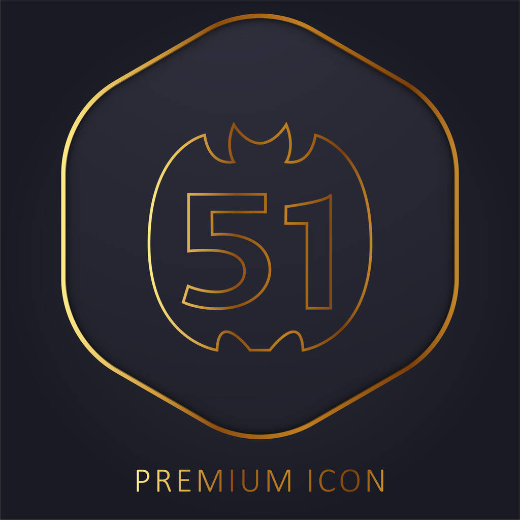 51 En el logotipo de oro línea de logotipo premium o icono - Vector, imagen