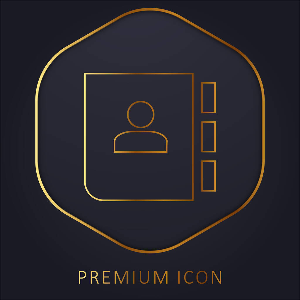 Agenda línea de oro logotipo premium o icono - Vector, imagen